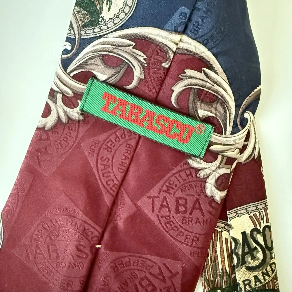 Vintage‎ Tobasco Tie Men's Silk Whimsical Travel Preppy Louisiana